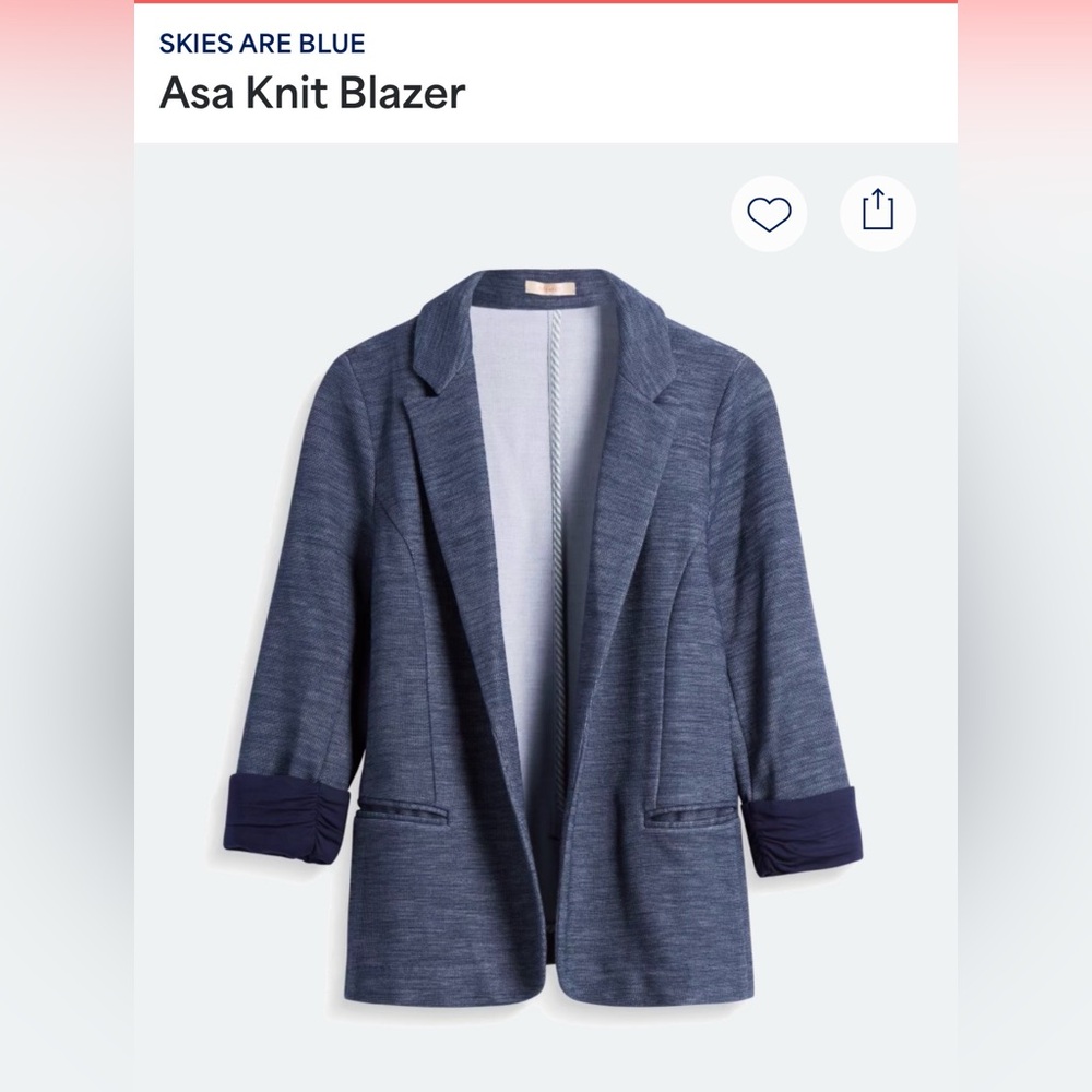 Skies Are Blue Asa Knit Blazer - Small